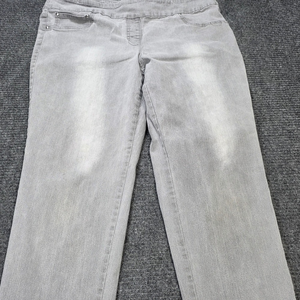 Ruby Rd Pull On‎ Straight Leg Jeans 
Women's Size 16 Gray Stretch Denim Casual - Picture 7 of 7